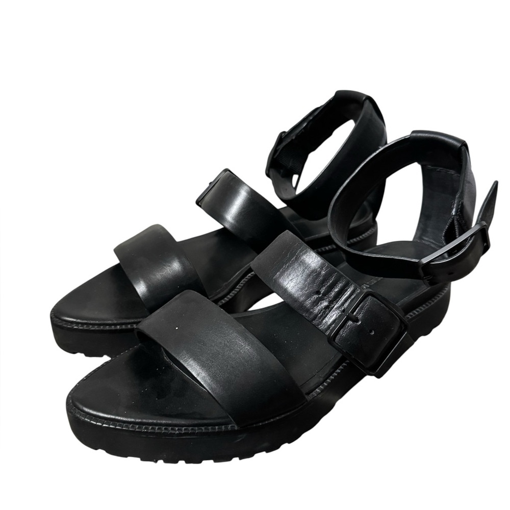 Alexander Wang Black Leather Ankle-Strap Sandals - Picture 2 of 6